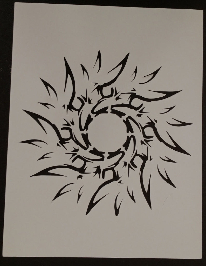 Tribal Sun Tattoo - Stencil