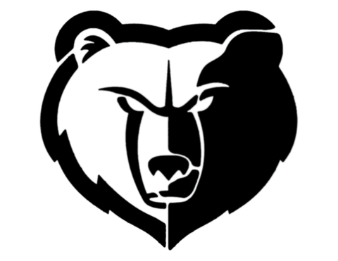 Grizzly Bear Grizzlies Memphis Face - Stencil