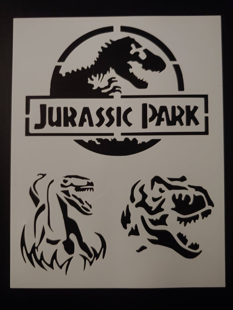 Jurassic Park Dinosaur Raptor T-Rex 8.5"x11" Custom Stencil FAST FREE SHIPPING
