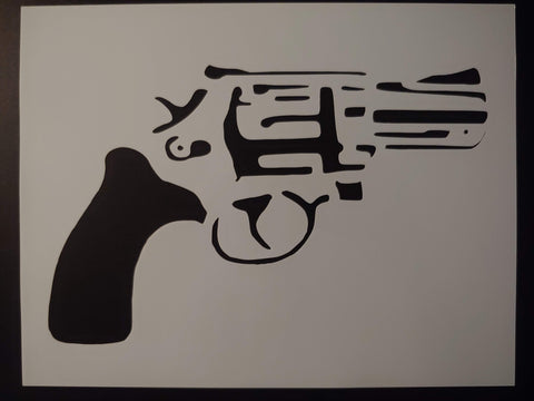 Revolver Gun Handgun Hand Gun 11" x 8.5" Custom Stencil FAST FREE SHIPPING