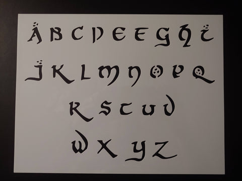 J.R.R. Tolkien Hobbit Font Alphabet 11 x 8.5 Stencil Sheet FAST FREE SHIPPING