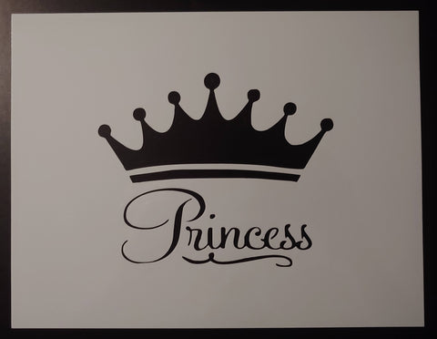 Princess Crown Tiara 11" x 8.5" Custom Stencil Sheet (design 6.5" x 5.3") FREE SHIPPING