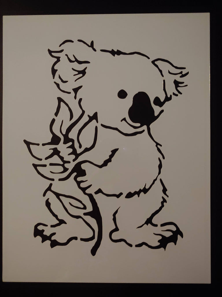 Koala Bear Eating Bamboo Custom Stencil - FAST FREE SHIPPING