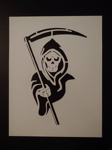 Grim Reaper with Scythe Custom Stencil - FAST FREE SHIPPING