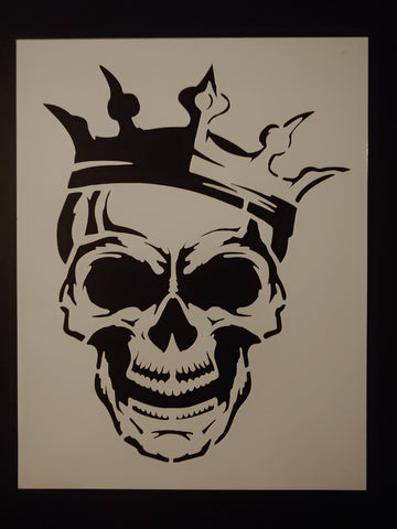 Crowned Skull With Crown Evil Halloween Custom Stencil - FAST FREE SHIPPING