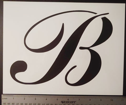 Big Script Cursive Letter B - Stencil