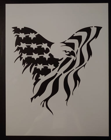 American Eagle Flag 8.5" x 11" Sheet Custom Stencil FAST FREE SHIPPING
