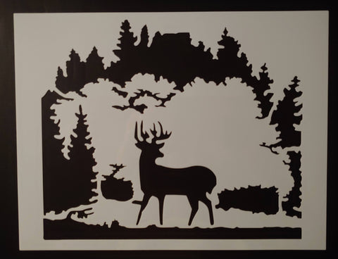 Deer Buck in Forest Hunting 8.5" x 11" Sheet Custom Stencil FAST FREE SHIPPING