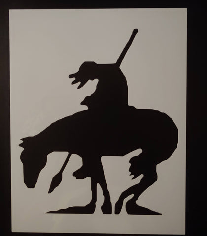 Native American Indian Warrior On Horse Spear 8.5" x 11" Sheet Custom Stencil FAST FREE SHIPPING