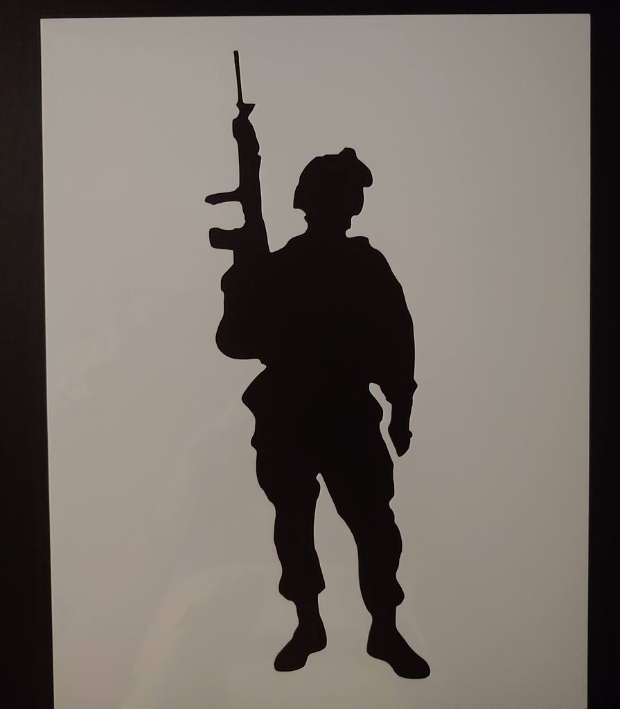US Military Soldier With Rifle 8.5" x 11" Sheet Custom Stencil FREE SHIPPING