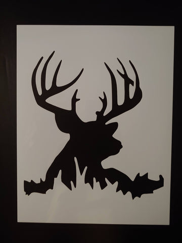 Deer Buck Forest Silhouette 8.5" x 11" Sheet Custom Stencil FAST FREE SHIPPING