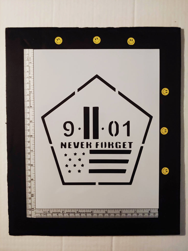 Never Forget 9/11 9 11 911 Never Forget September 11 8.5" x 11" Custom Stencil