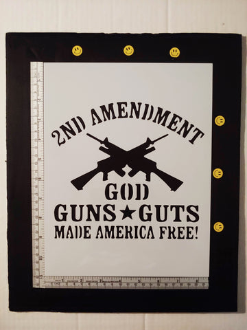 2nd Amendment God Guns Gun Guts America Custom Stencil