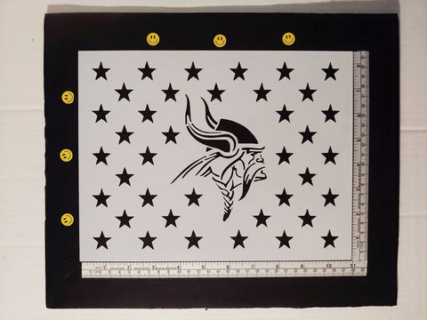 Minnesota Vikings Flag Stars - Stencil