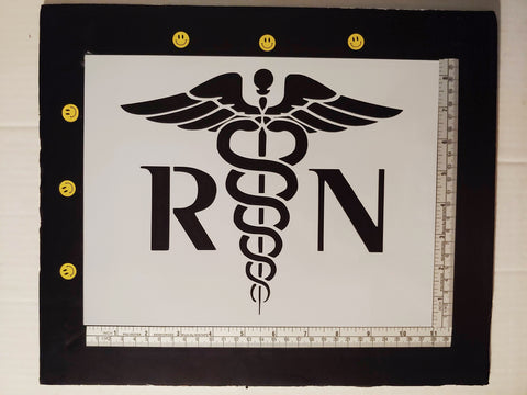Registered Nurse RN Symbol Caduceus Snakes Rod Custom Stencil Free Ship