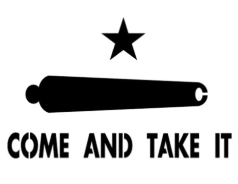 Texas Come And Take It Cannon 11" x 8.5" Custom Stencil