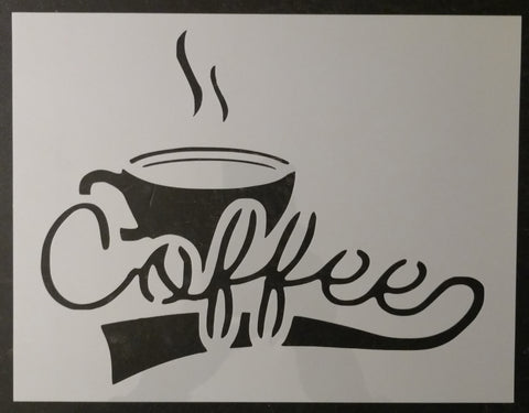 Coffee with Cup Kitchen Custom Stencil