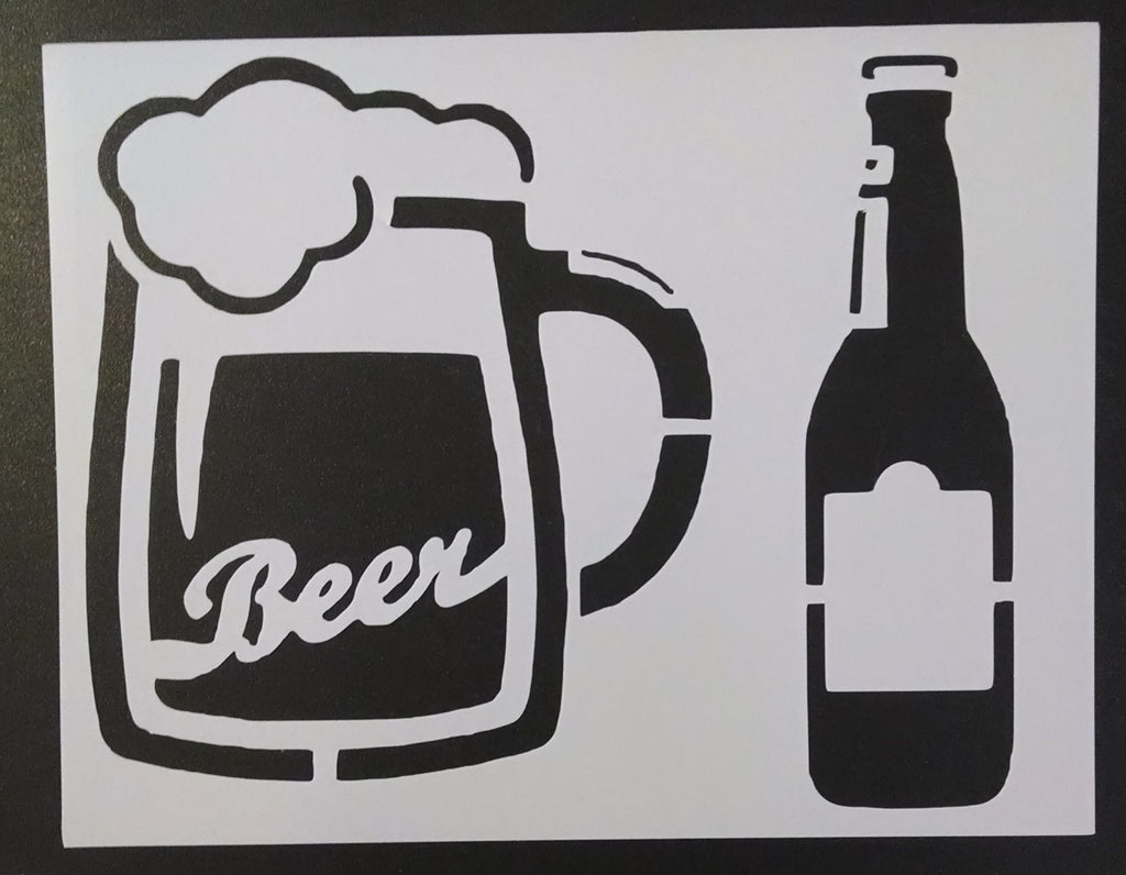 Beer Bottle and Mug - Stencil