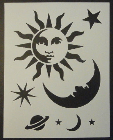 Celestial Sun Moon Stars Ouija - Stencil