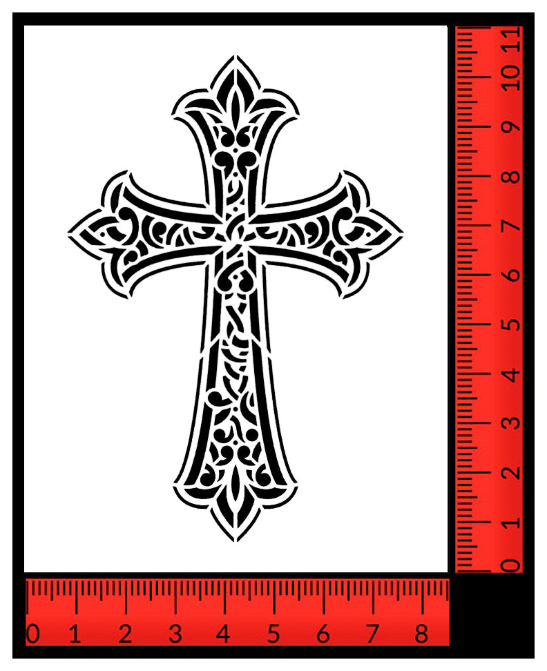 Detailed Celtic Christian Christmas Easter Cross - Custom Stencil
