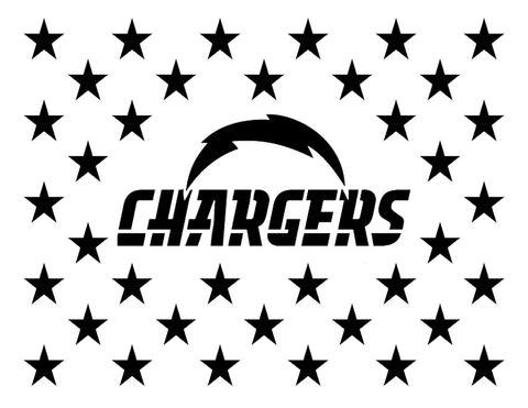 Los Angeles LA Chargers Flag Star Stars Custom Stencil