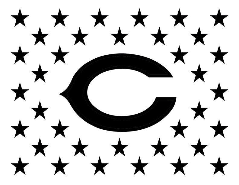 Chicago Bears Flag with Stars Custom Stencil