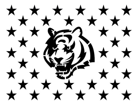 Cincinnati Bengals Flag Star 11" x 8.5" Stencil 1 FAST FREE SHIPPING