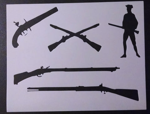 Colonial Musket Pistol Rifle - Stencil