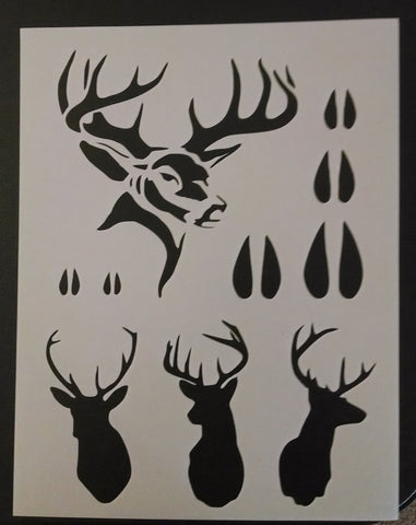 Deer / Bucks with Tracks - Stencil