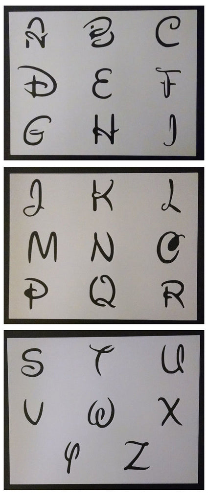Disney Esque Alphabet | 2" Tall Letters | 3-Sheet Stencil Set