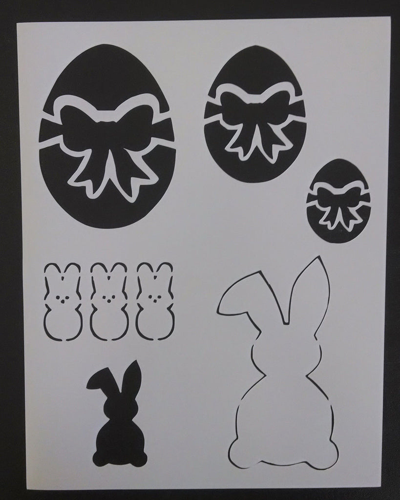 Easter Eggs and Bunny - Stencil