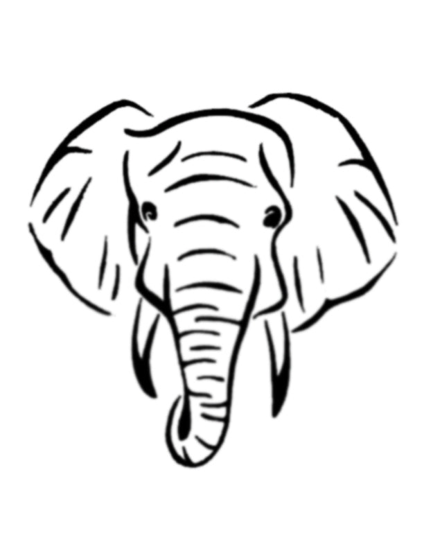 Elephant Face Custom Stencil