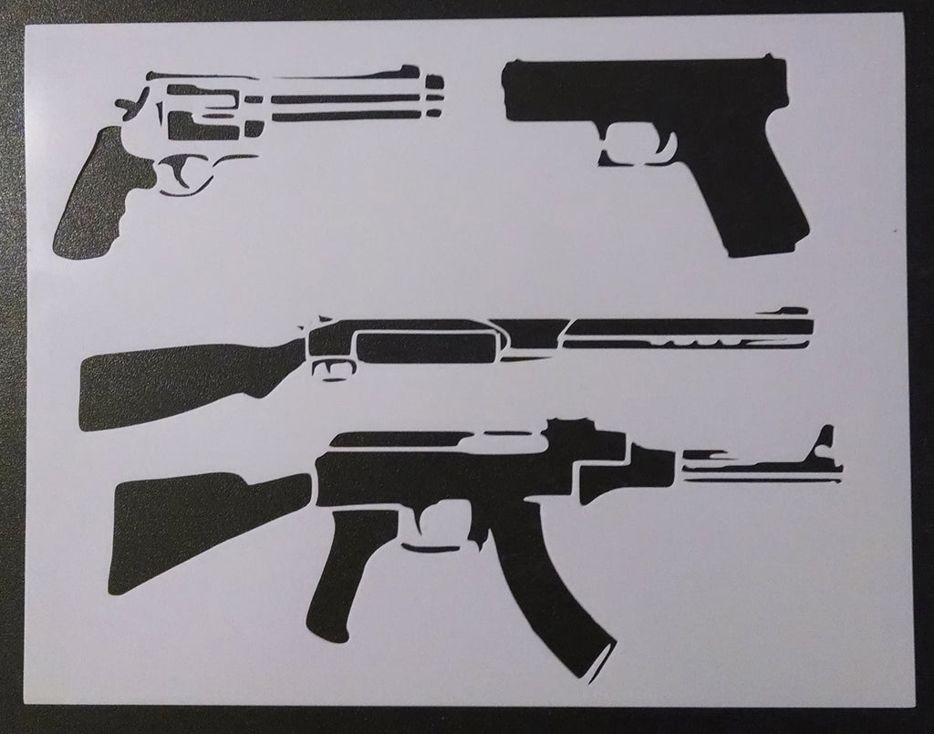 Gun Pistol Rifle AK-47 Shotgun - Stencil