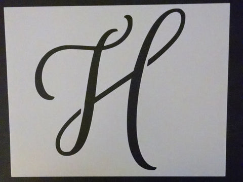 Big Script Cursive Letter H - Stencil
