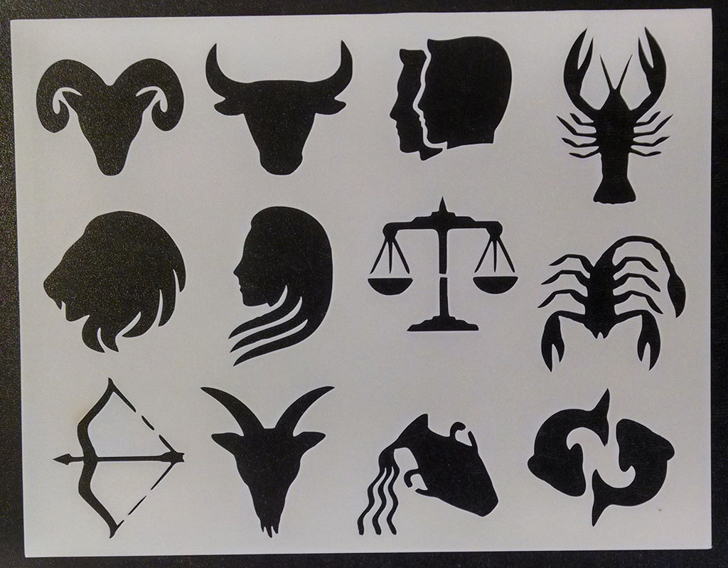 Horoscope Zodiac Symbols - Stencil