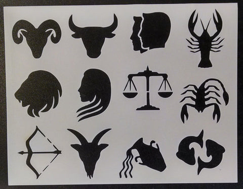Horoscope Zodiac Symbols - Stencil