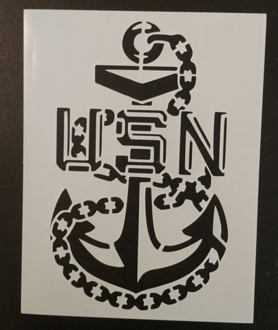 navy anchor logo outline
