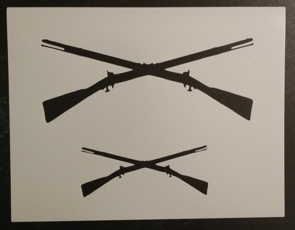 Crossed Muskets / Rifles - Stencil