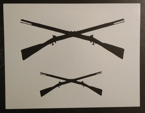 Crossed Muskets / Rifles - Stencil
