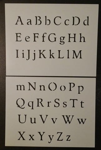 Lynchburg Font Alphabet | 1" Tall Capital Letters | 2-Sheet Stencil Set