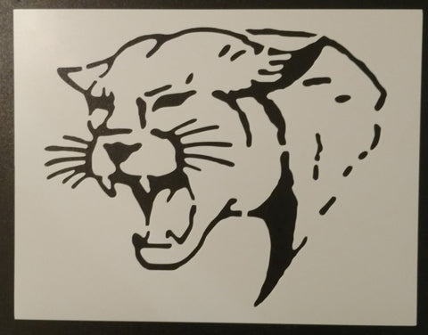 Cougar Wildcat Face Stencil