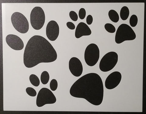 Dog Puppy Paw Footprints Stencil