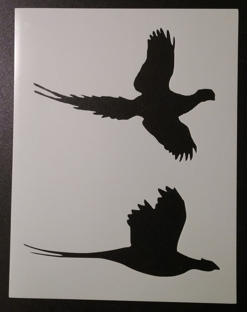 A pair of pheasants flying #1 Stencil