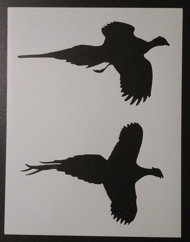A pair of pheasants flying #2 Stencil