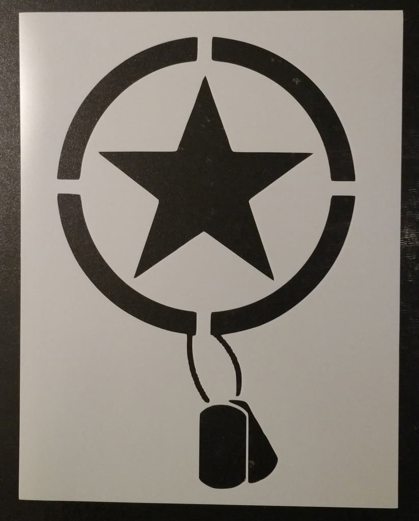 US Army with Dog Tags - Stencil