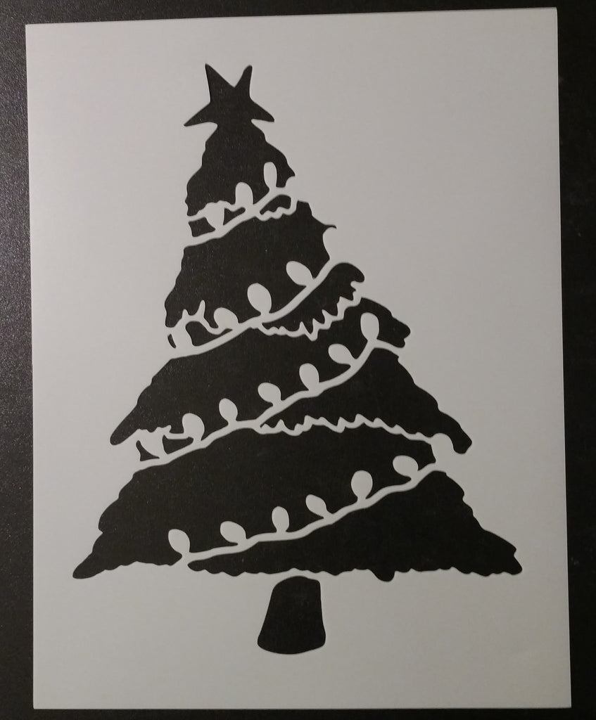 Christmas Tree with Lights - 8.5" x 11" Stencil