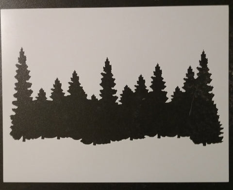 Forest / Pine Trees 11" x 8.5" Smokey Mountains Stencil