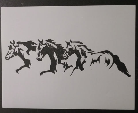 3 Running Horses - Stencil