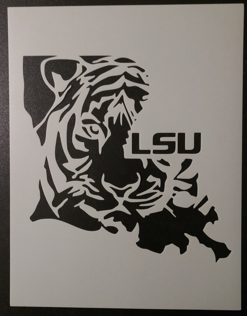 Louisiana State Shaped LSU Tigers - Stencil