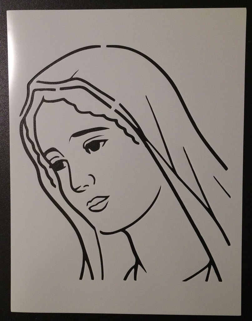 Virgin Mary Face - Stencil